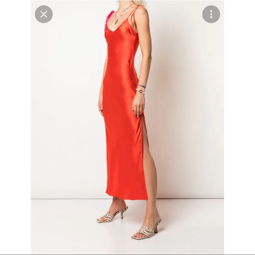 Red Dannijo Tie-Strap Slip Dress